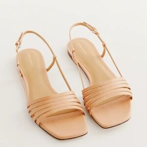 Reformation Nude Strappy Slingback Sandals